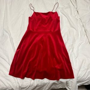 Red velvet dress